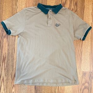 Vice Gold Waffle Beige Polo Shirt with Teal Accents